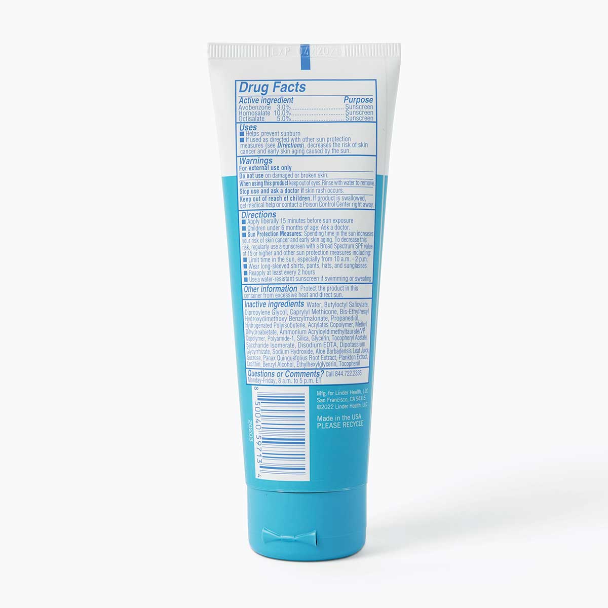 Linder Health - Castaway, Broad Spectrum SPF30