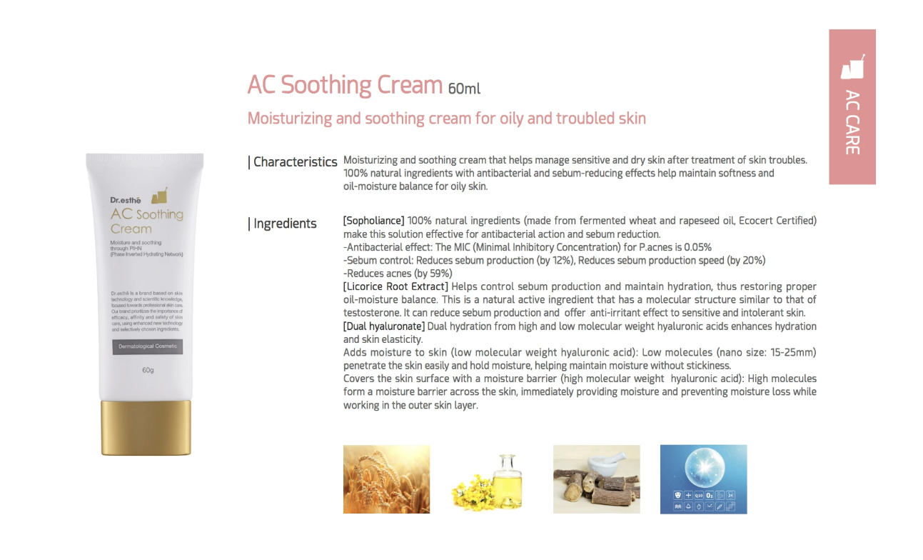 Dr. Esthé AC Soothing Cream - 60g
