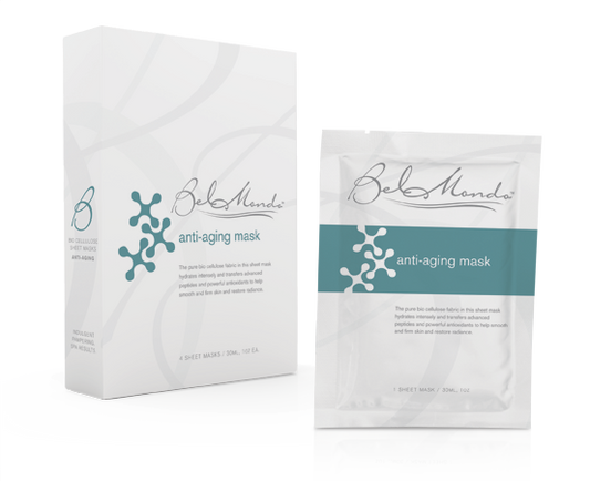 Bel Mondo Anti-Aging Bio-Cellulose Facial Sheet Mask - 4 Masks Per Box