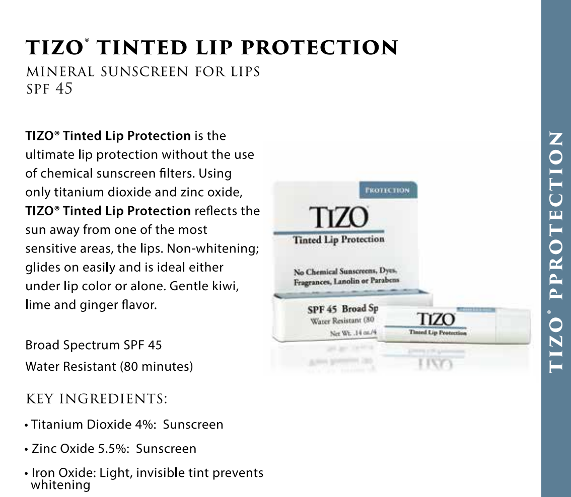 TIZO Lip Protection Tinted Mineral Sunscreen, SPF 45