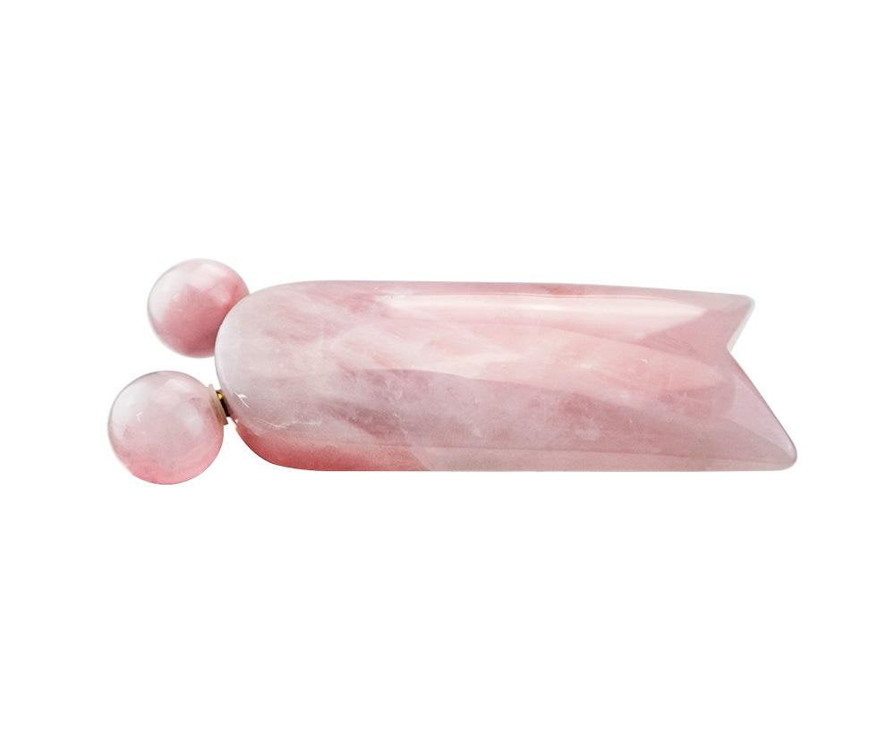 ZAQ Gua Sha with Roller - Rose Quartz