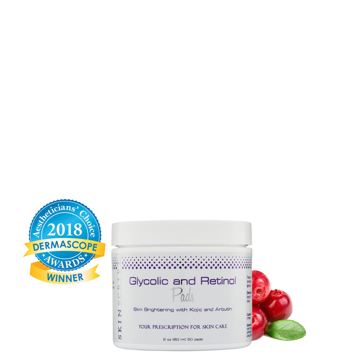 Skin Script Rx Glycolic and Retinol Pads - 2 oz