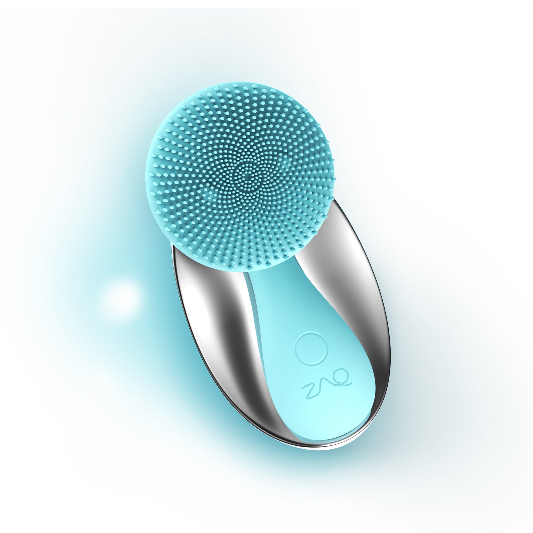 Wireless Ultrasonic Silicone Electric Facial Cleansing Brush Cyan
