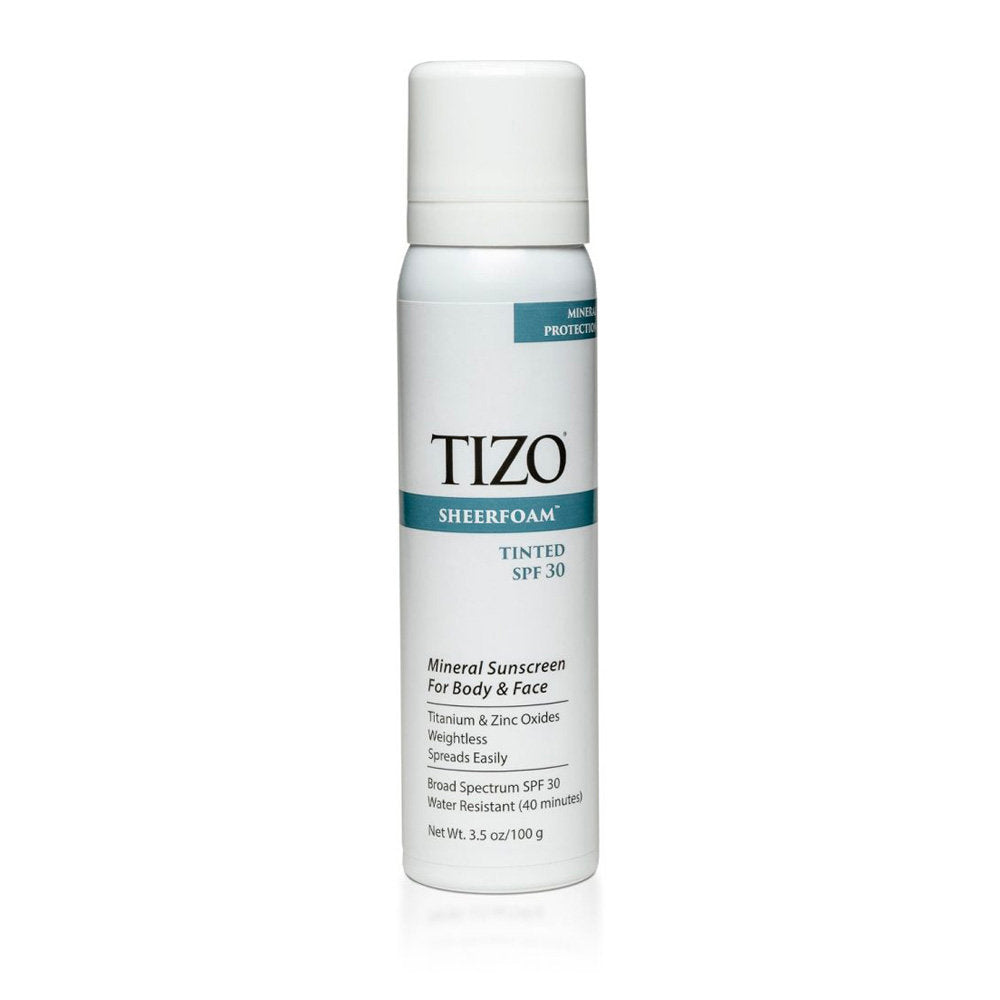 TIZO Sheerfoam Body and Face Tinted Mineral Sunscreen, SPF 30