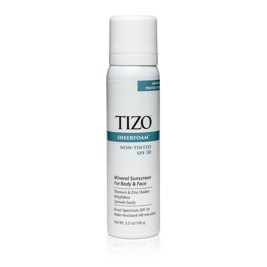 TIZO Sheerfoam Body and Face Non-Tinted Mineral Sunscreen, SPF 30
