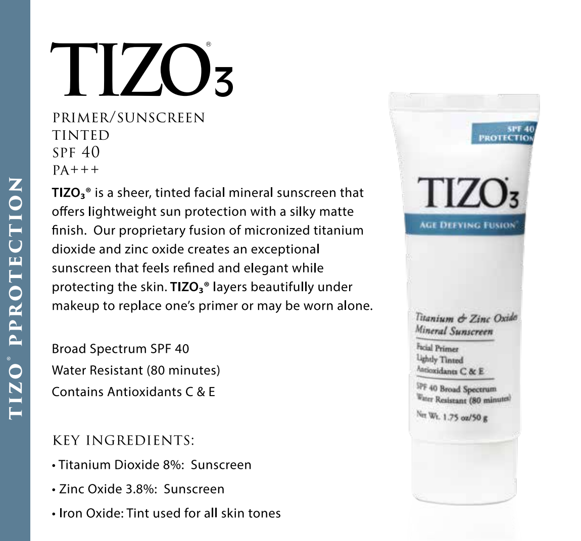 TIZO3 Facial Primer Tinted Mineral Sunscreen, SPF 40, PA+++
