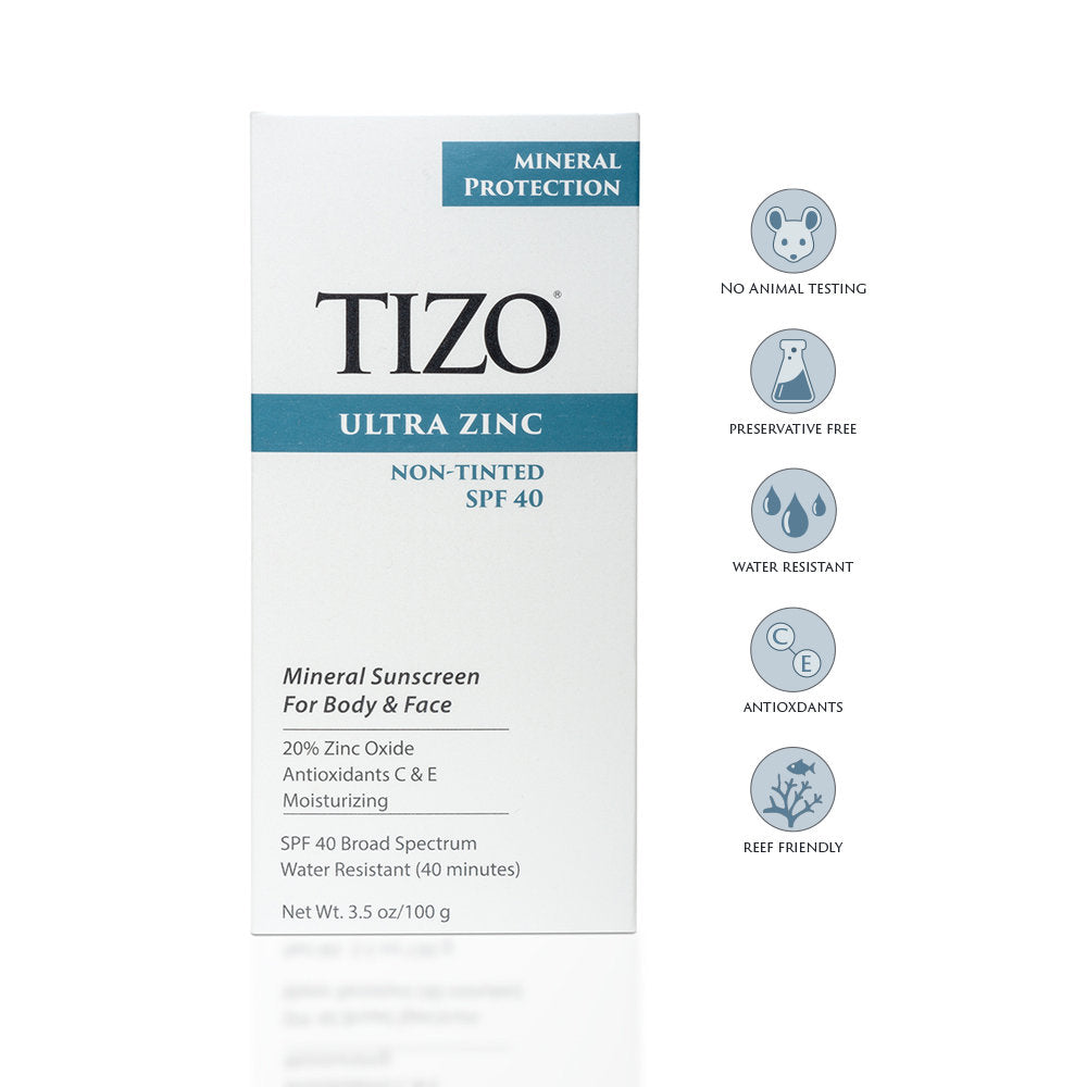 TIZO Ultra Zinc Body and Face Non-Tinted Mineral Sunscreen, SPF 40